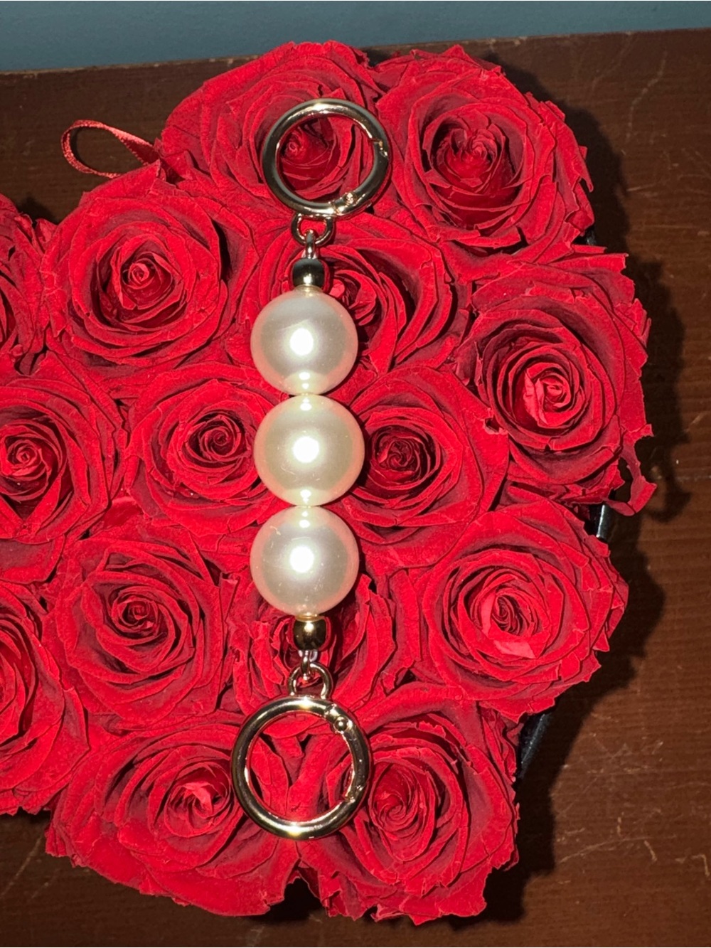 Faux Pearl Purse Chain Extender | Gold Tone Bag Charm | 5”